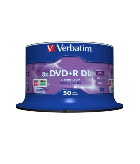 Verbatim DVD+R Double Layer 8x Matt Silver 50pk Spindle 8,5 GB DVD+R DL 50 pieza(s)