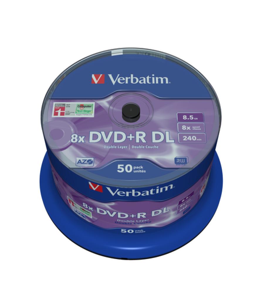 Verbatim DVD+R Double Layer 8x Matt Silver 50pk Spindle 8,5 GB DVD+R DL 50 pieza(s)