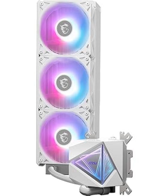Sistema de refrigeracion liquida msi para cpu mag coreliquid i360 white,intel/amd,radiador 360mm,fan4pin,20dba,argb (3 ventilado