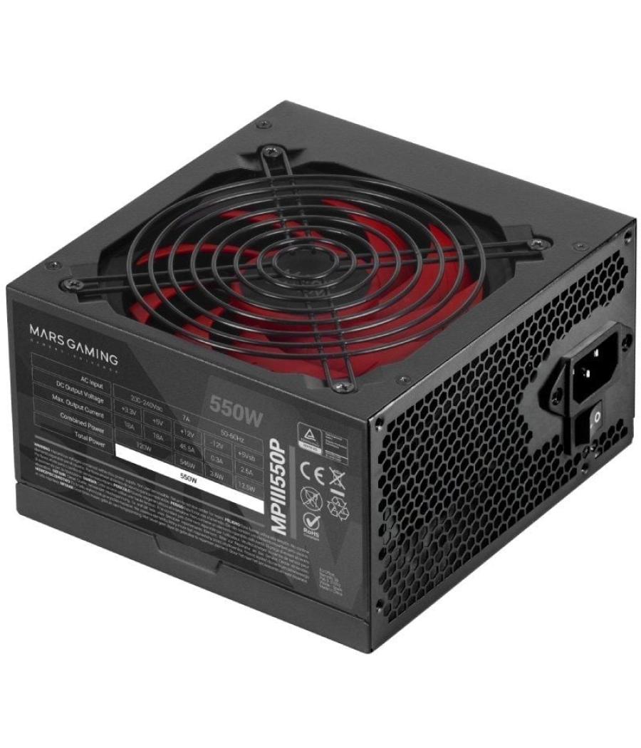 Fuente de alimentación mars gaming mpiii550p/ 550w/ ventilador 12cm