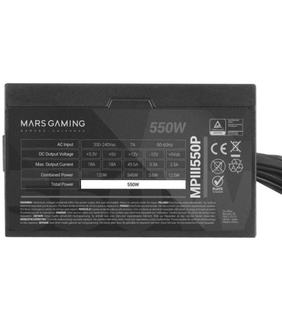 Fuente de alimentación mars gaming mpiii550p/ 550w/ ventilador 12cm