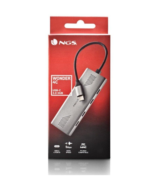 Hub usb tipo-c ngs wonder4-c/ 4xusb tipo-c