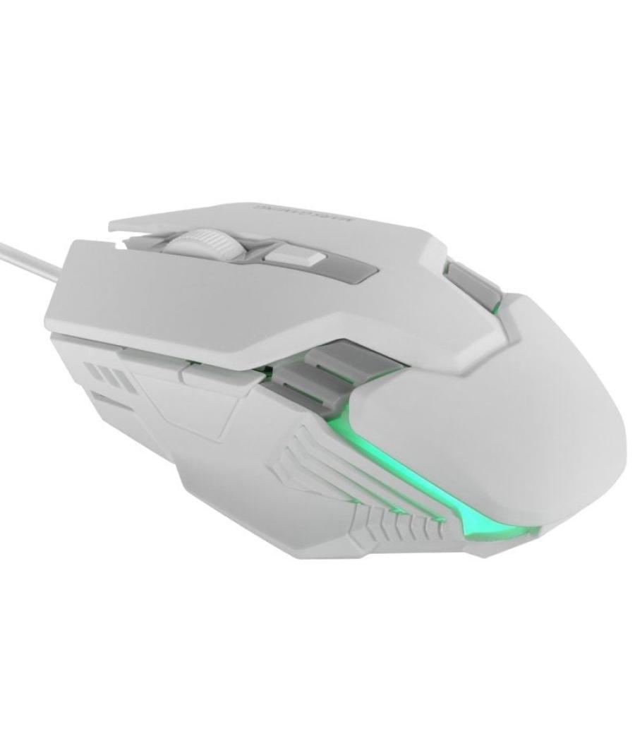 Ratón gaming mars gaming mm024/ hasta 4000 dpi/ blanco