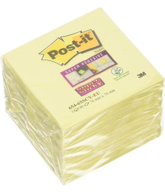 Pack 18+6 blocs 90 hojas z-notes adhesivas 76x76mm super sticky canary yellow r330-sscy-vp20 post-it 7100236629