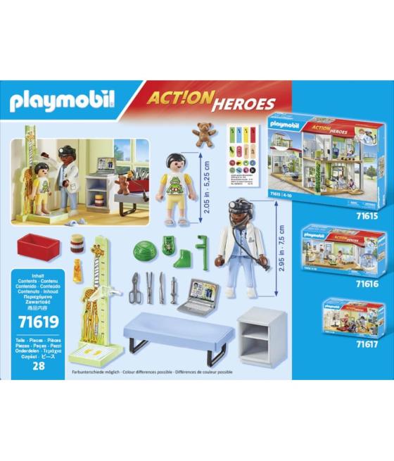 Playmobil action heroes: pediatria con osito de peluche