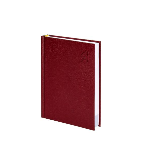 Agenda encuadernada liderpapel corfu a5 2025 día página color rojo papel 60 gr