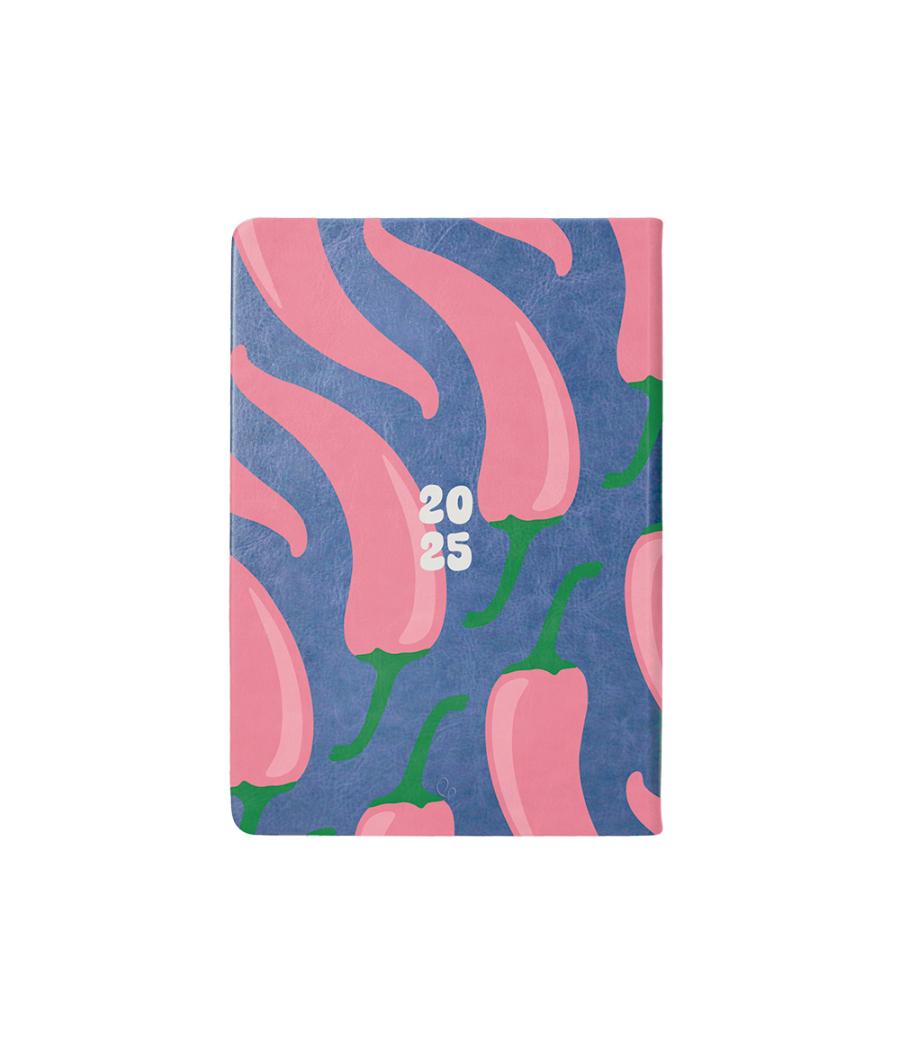 Agenda encuadernada liderpapel kinaros a6 2025 día página color azul papel 70 gr