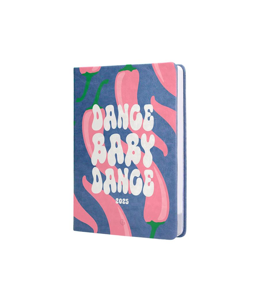 Agenda encuadernada liderpapel kinaros a6 2025 día página color azul papel 70 gr