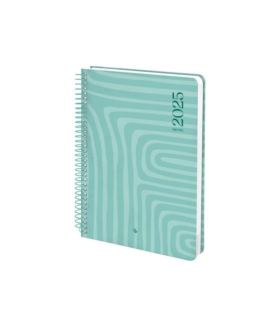 Agenda espiral liderpapel syro s a5 2025 día página color turquesa papel 60 gr