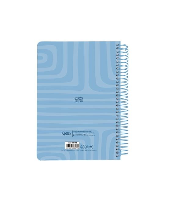 Agenda espiral liderpapel syro s a5 2025 día página color azul papel 60 gr