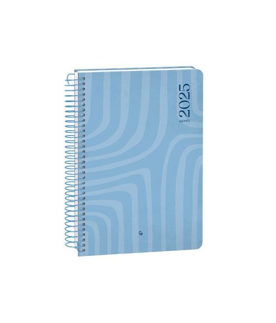 Agenda espiral liderpapel syro s a5 2025 día página color azul papel 60 gr