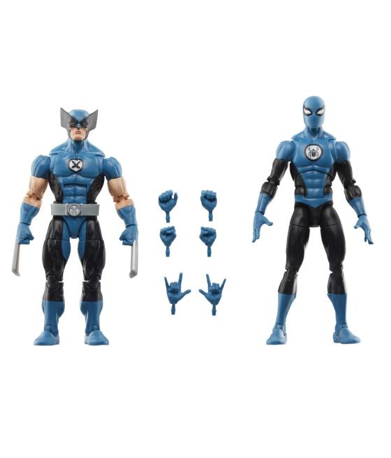 Pack 2 figuras hasbro marvel legends series los 4 fantasticos wolverine & spider - man