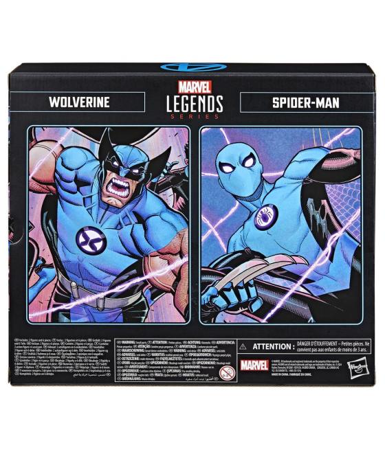 Pack 2 figuras hasbro marvel legends series los 4 fantasticos wolverine & spider - man