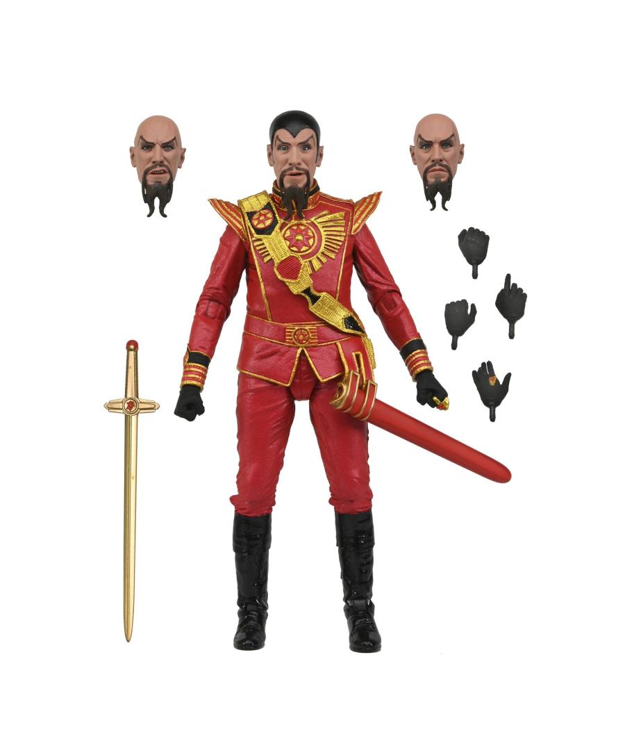 Figura neca flash gordon (1980) ultimate ming (red military outfit)