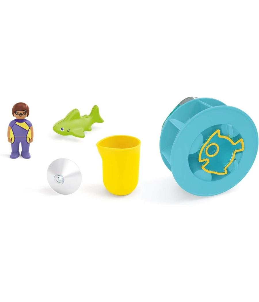 Playmobil junior aqua: rueda de agua con bebé tiburón