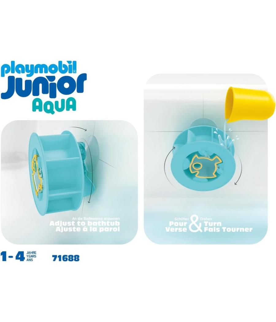 Playmobil junior aqua: rueda de agua con bebé tiburón