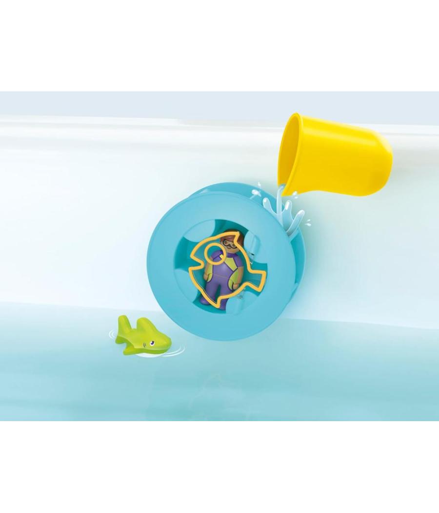 Playmobil junior aqua: rueda de agua con bebé tiburón