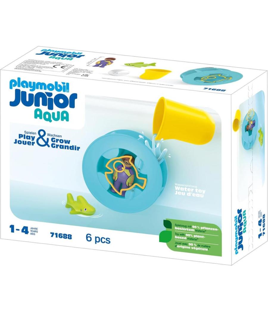 Playmobil junior aqua: rueda de agua con bebé tiburón