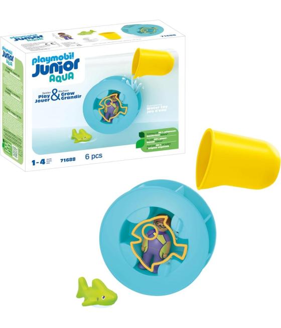 Playmobil junior aqua: rueda de agua con bebé tiburón