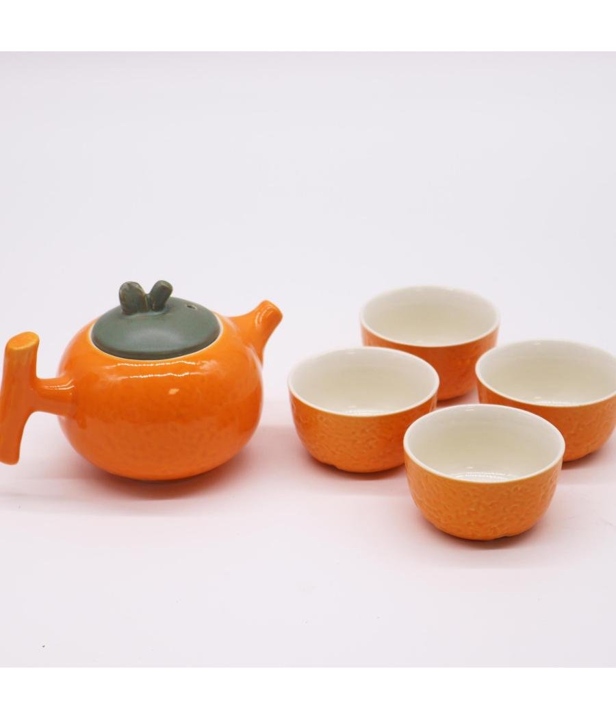 Set de Tetera - Naranja - Tetera & Cuatro tazas