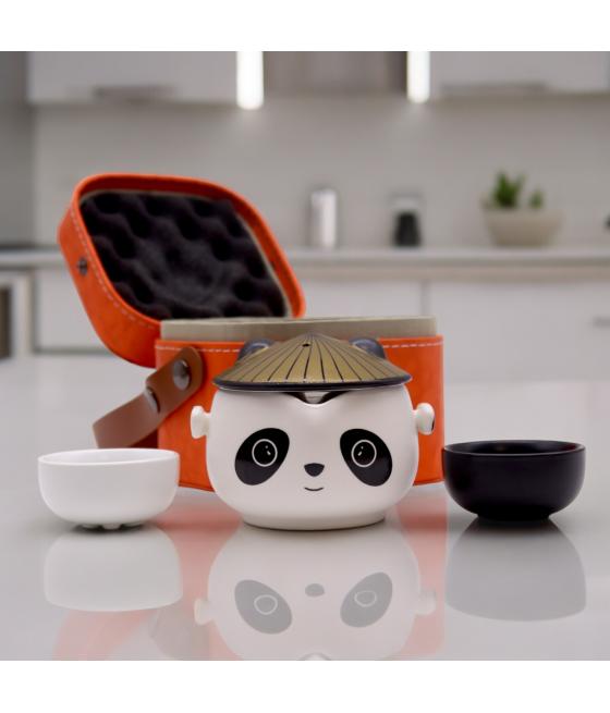 Set de tetera-Panda - Dos tazas & Estuche de viaje