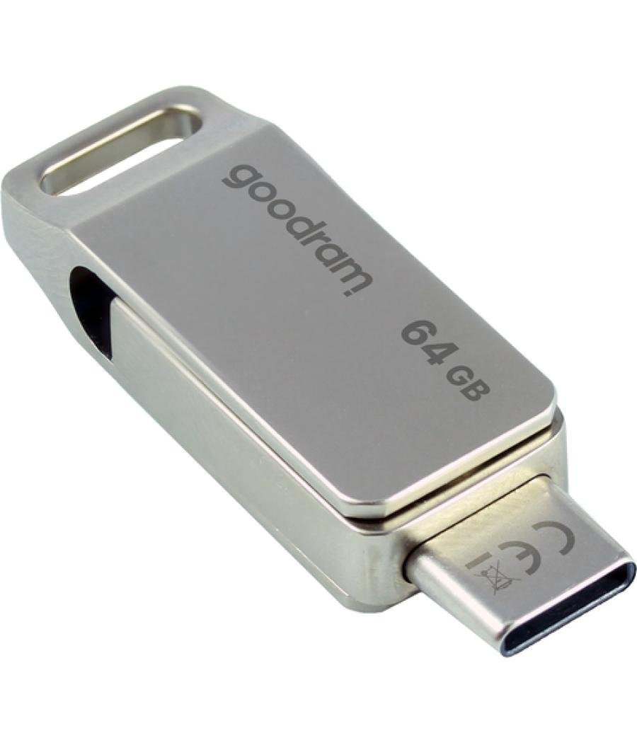 Goodram ODA3 unidad flash USB 64 GB USB Type-A / USB Type-C 3.2 Gen 1 (3.1 Gen 1) Plata