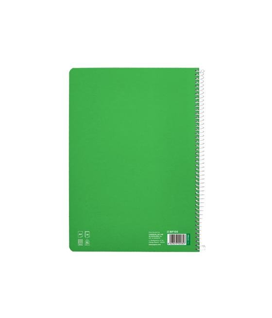 Cuaderno espiral liderpapel di n a4 pautaguia tapa dura 80h 90 gr cuadro pautado 3mm color verde