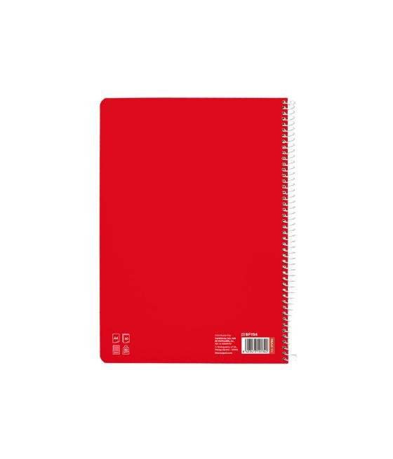 Cuaderno espiral liderpapel di n a4 pautaguia tapa dura 80h 90 gr cuadro pautado 3mm color rojo