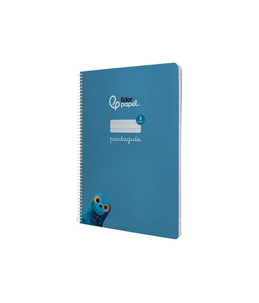 Cuaderno espiral liderpapel di n a4 pautaguia tapa dura 80h 90 gr cuadro pautado 3mm color azul