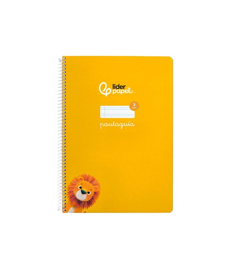 Cuaderno espiral liderpapel di n a4 pautaguia tapa dura 80h 90 gr cuadro pautado 3mm color amarillo