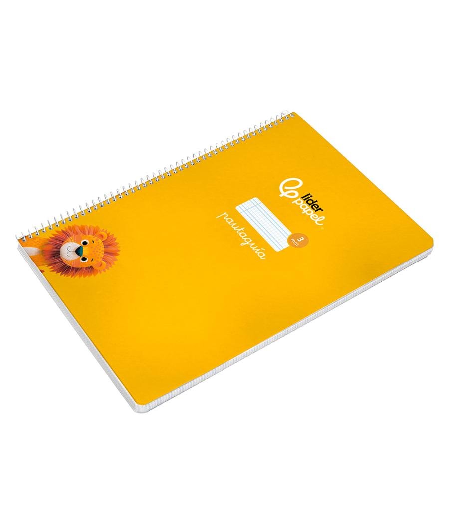 Cuaderno espiral liderpapel di n a4 pautaguia tapa dura 80h 90 gr cuadro pautado 3mm color amarillo