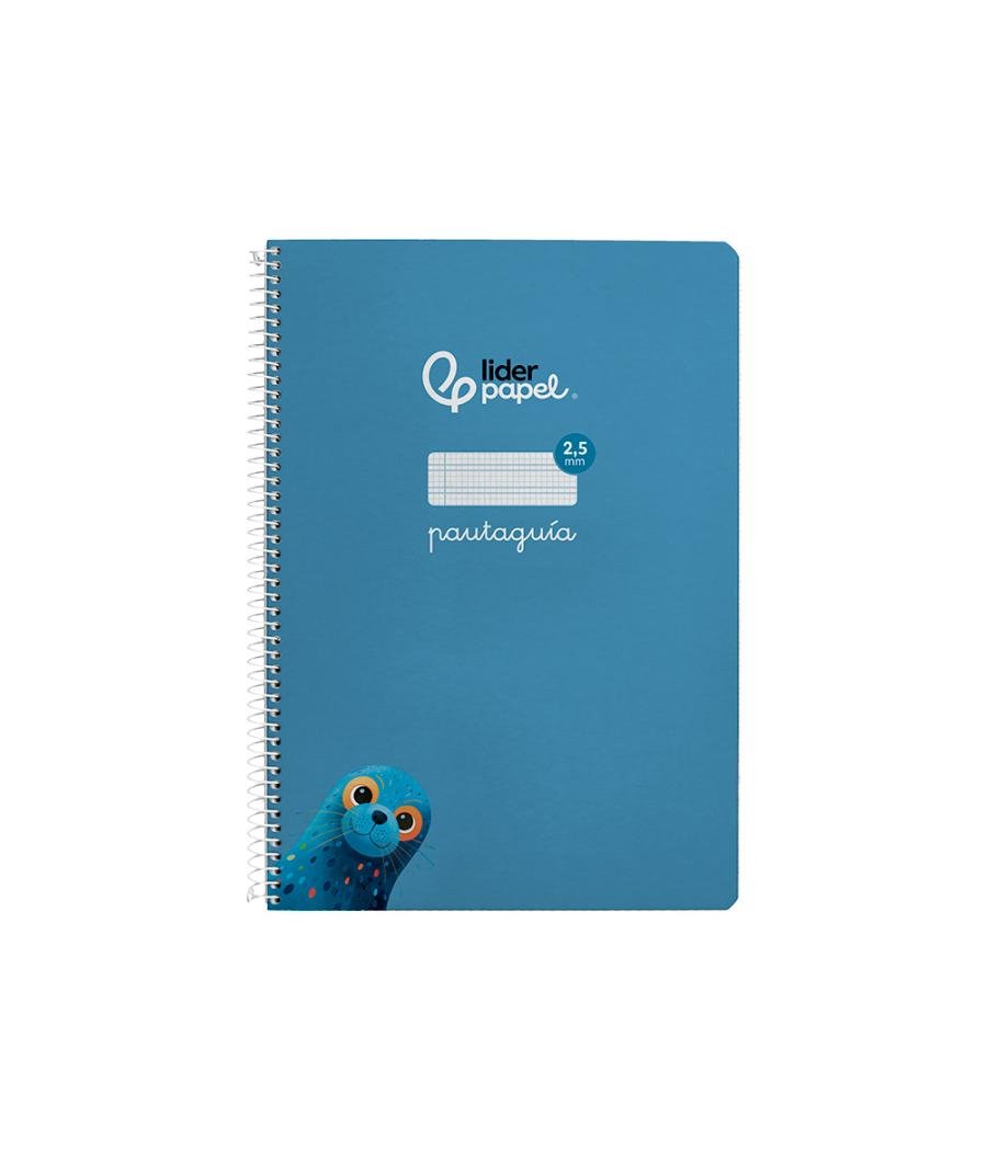 Cuaderno espiral liderpapel di n a4 pautaguia tapa dura 80h 90 gr cuadro pautado 2,5mm color azul