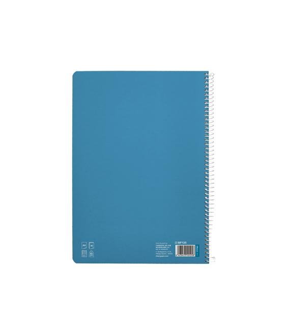 Cuaderno espiral liderpapel di n a4 pautaguia tapa dura 80h 90 gr cuadro pautado 2,5mm color azul