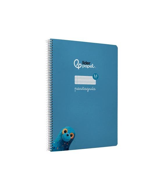 Cuaderno espiral liderpapel di n a4 pautaguia tapa dura 80h 90 gr cuadro pautado 2,5mm color azul