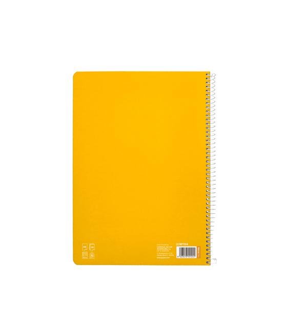 Cuaderno espiral liderpapel di n a4 pautaguia tapa dura 80h 90 gr cuadro pautado 2,5mm color amarillo