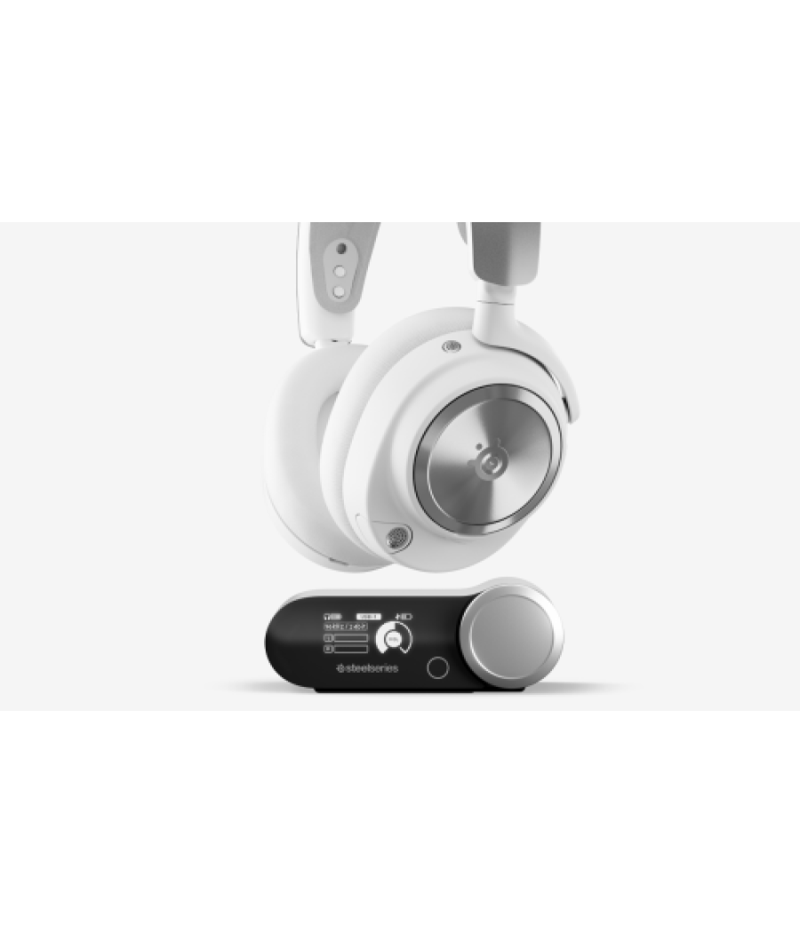 Steelseries arctis nova pro wireless auriculares inalámbrico y alámbrico diadema juego bluetooth plata, blanco