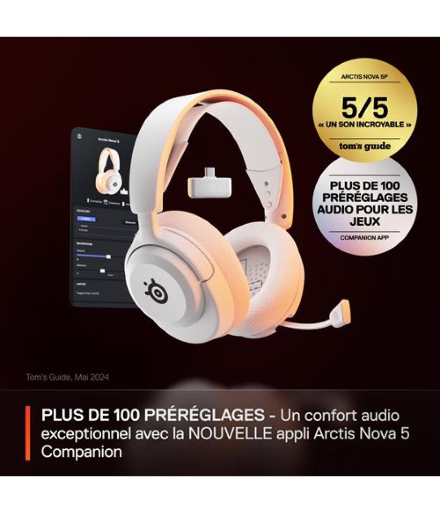 Auriculares steelseries - arctis nova 5 blanco (61671)