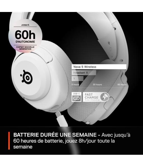 Auriculares steelseries - arctis nova 5 blanco (61671)