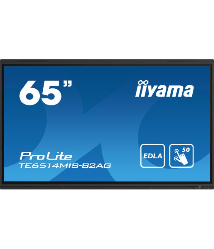 Iiyama prolite te6514mis-b2ag pantalla plana para señalización digital 165,1 cm (65") lcd wifi 435 cd / m² 4k ultra hd negro pan