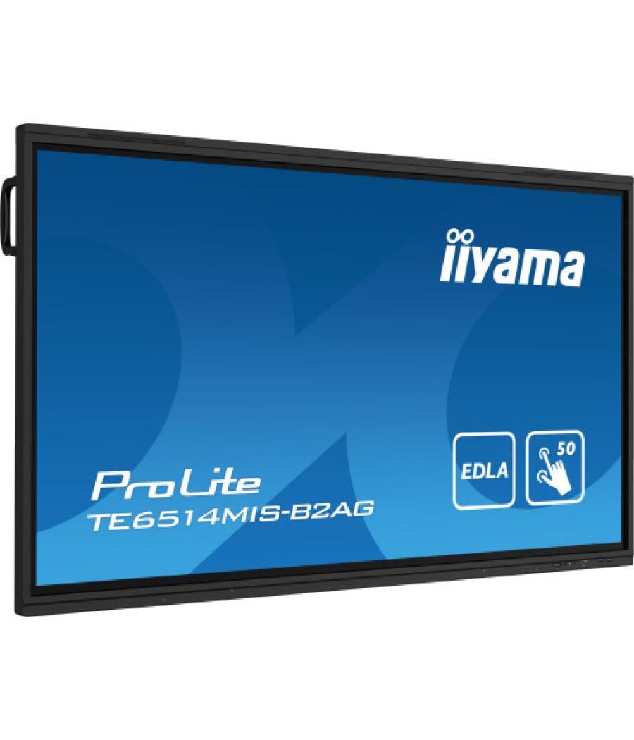 Iiyama prolite te6514mis-b2ag pantalla plana para señalización digital 165,1 cm (65") lcd wifi 435 cd / m² 4k ultra hd negro pan