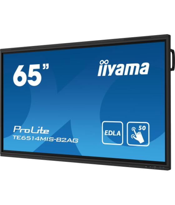 Iiyama prolite te6514mis-b2ag pantalla plana para señalización digital 165,1 cm (65") lcd wifi 435 cd / m² 4k ultra hd negro pan