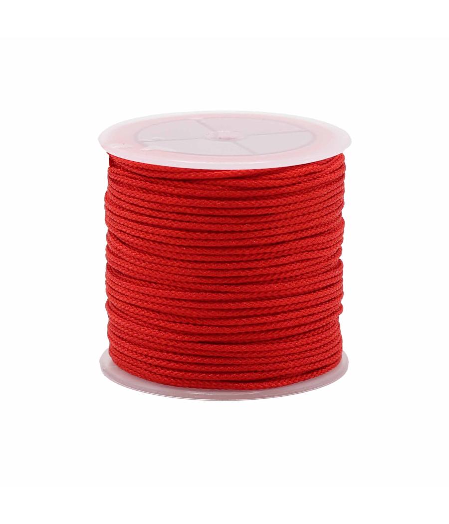 Rollo de cordn rojo para accesorios - 2mm x 25m