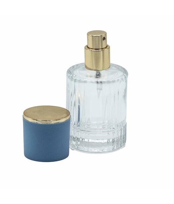 Frascos de vidrio para perfume con pulveridaor y tapa azul 30 ml