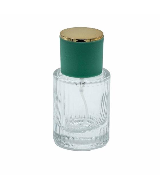 Frascos de vidrio para perfume con pulveridaor y tapa verde 30 ml