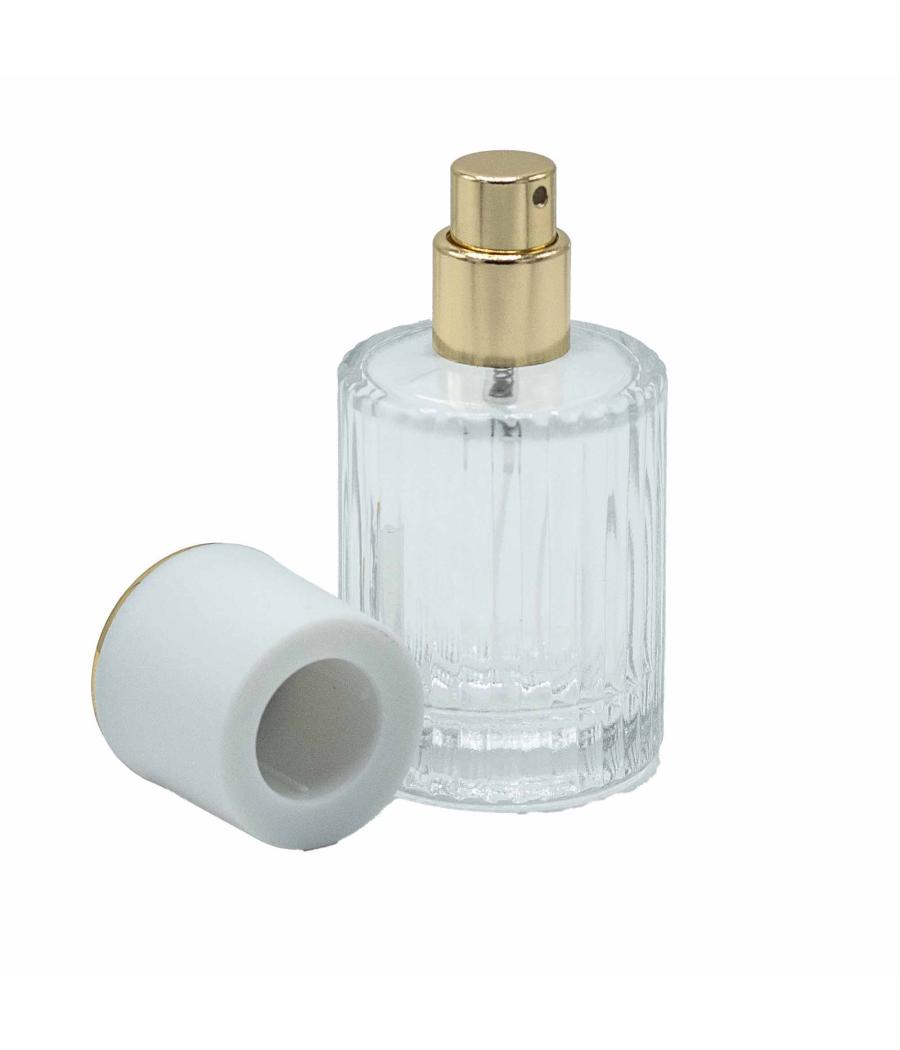 Frascos de vidrio para perfume con pulveridaor y tapa azul 30 ml