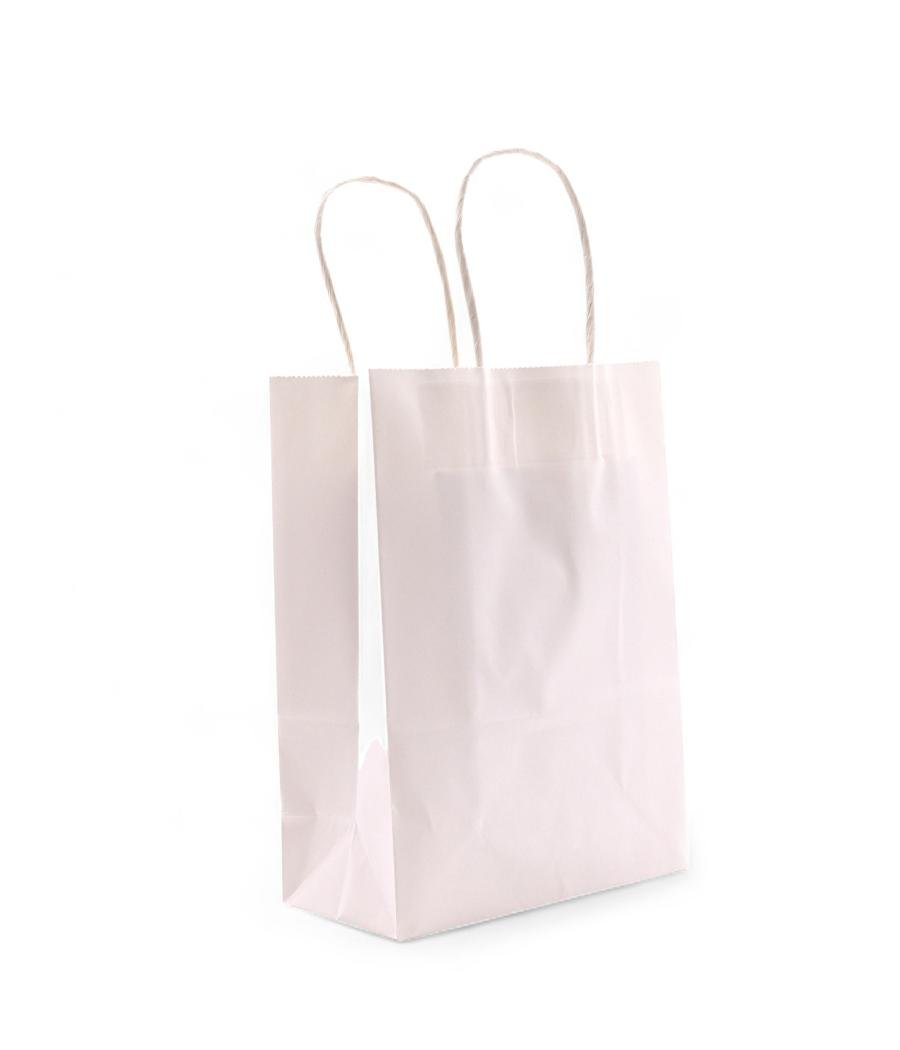 Bolsa de Papel con Asa (16x22x8cm) - Blanca (130g)