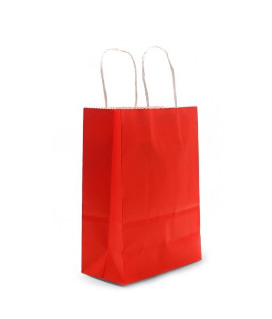 Bolsa de Papel con Asa (16x22x8cm) - Roja (130g)