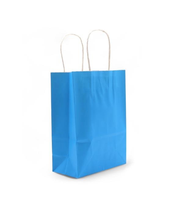 Bolsa de Papel con Asa (16x22x8cm) - Azul (130g)