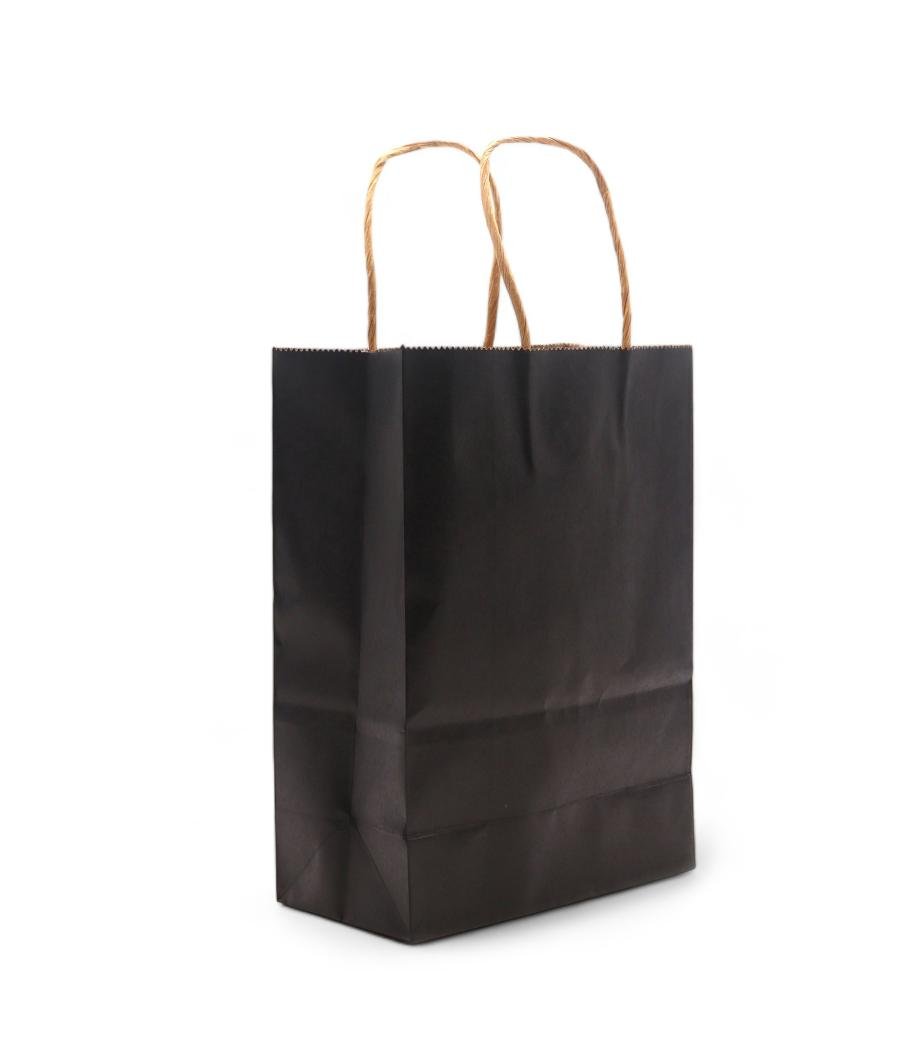 Bolsa de Papel con Asa (16x22x8cm) - Negra (130g)