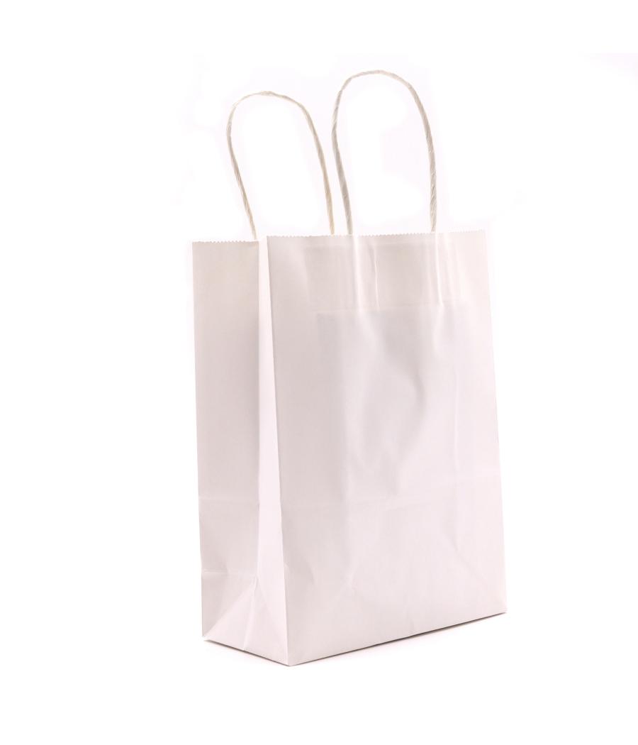 Bolsa Grande de Papel con Asa (26x32x12cm) - Blanca (130g)